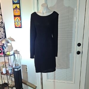 SHEIN Elegant Black Long Sleeve Dress